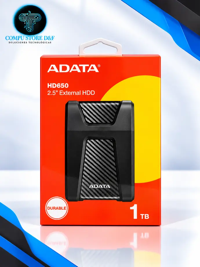 DISCO DURO EXTERNO ANTIGOLPES ADATA HD650 1 TB NEGRO