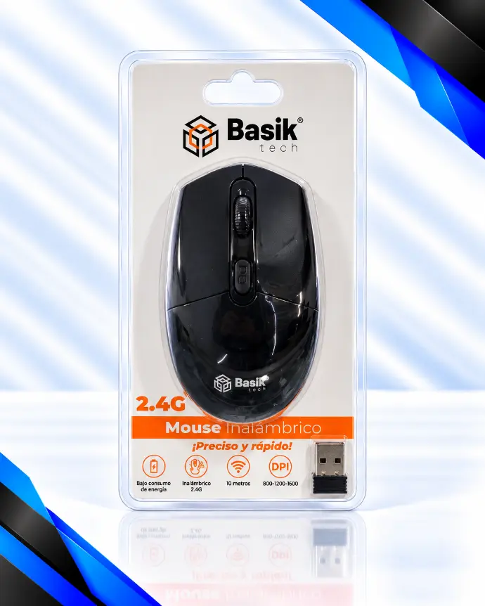 MOUSE INALAMBRICO BASIK NEGRO 80263